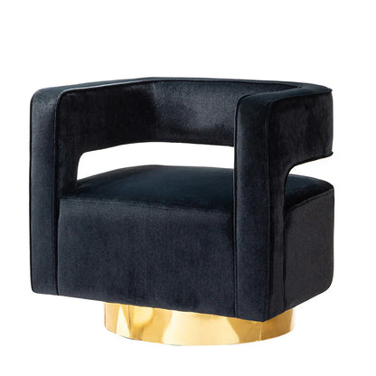 Agata Velvet Swivel Barrel Armchair