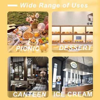 6” Large Size Reusable Sporks, Plastarch Material (PSM) Utensils, Spoon Fork 2-in-1 Spork for School Lunch, Picnics, Parties, Forky Making by Mavere, 50Pcs/Box