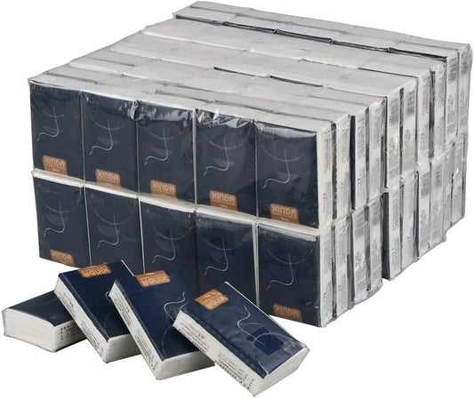 Kekow 4-Ply Facial Tissues, 100-Pack Mini Type Pocket Packs Tissues, Soft and Unscented