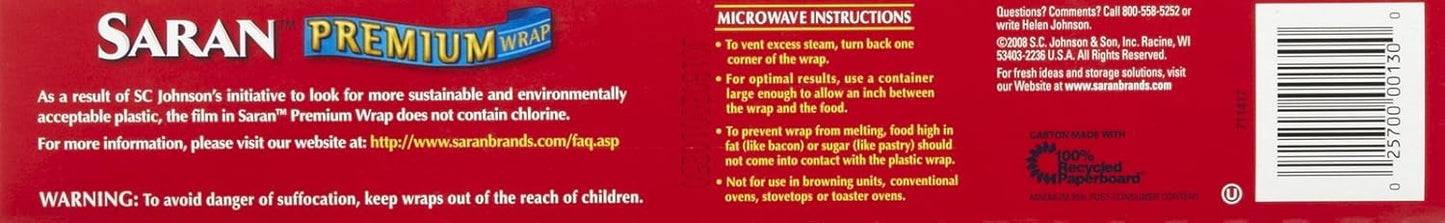 Saran Wrap Premium Plastic Wrap - 100 ft - 3 pk