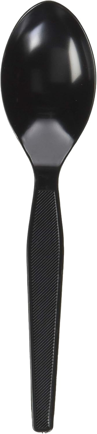 Genuine Joe Heavy Weight Plastic Spoon, Black, 1000 Count