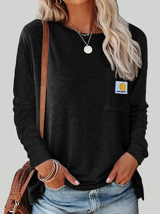 🔥𝗖𝗹𝗲𝗮𝗿𝗮𝗻𝗰𝗲 𝗦𝗮𝗹𝗲🌟Round Neck Long Sleeve Casual Loose Ladies T-Shirt