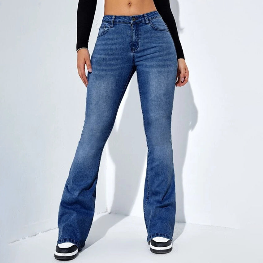🔥𝗖𝗹𝗲𝗮𝗿𝗮𝗻𝗰𝗲 𝗦𝗮𝗹𝗲🌟Women's High-waisted Slim-fit Flared Jeans