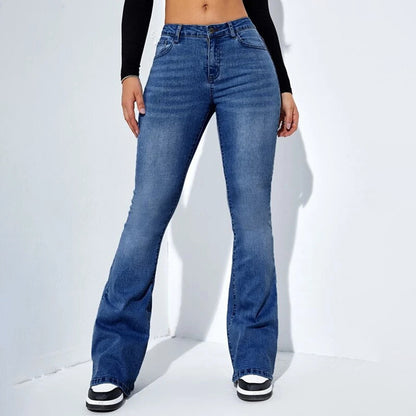 🔥𝗖𝗹𝗲𝗮𝗿𝗮𝗻𝗰𝗲 𝗦𝗮𝗹𝗲🌟Women's High-waisted Slim-fit Flared Jeans