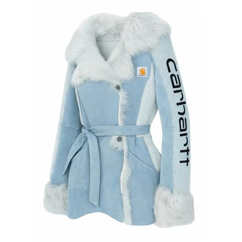 🔥𝗖𝗹𝗲𝗮𝗿𝗮𝗻𝗰𝗲 𝗦𝗮𝗹𝗲🌟Winter Chic Faux Fur Trimmed Jacket with Scarf Detail
