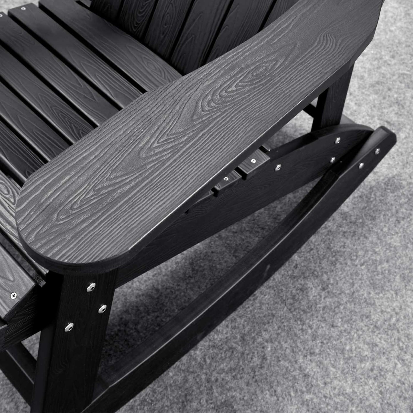 Ovios  Rocking Adirondack Chair 2-Piece Waterproof Plastic Frame