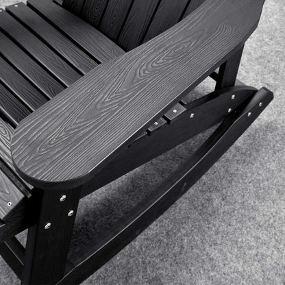 Ovios  Rocking Adirondack Chair 2-Piece Waterproof Plastic Frame