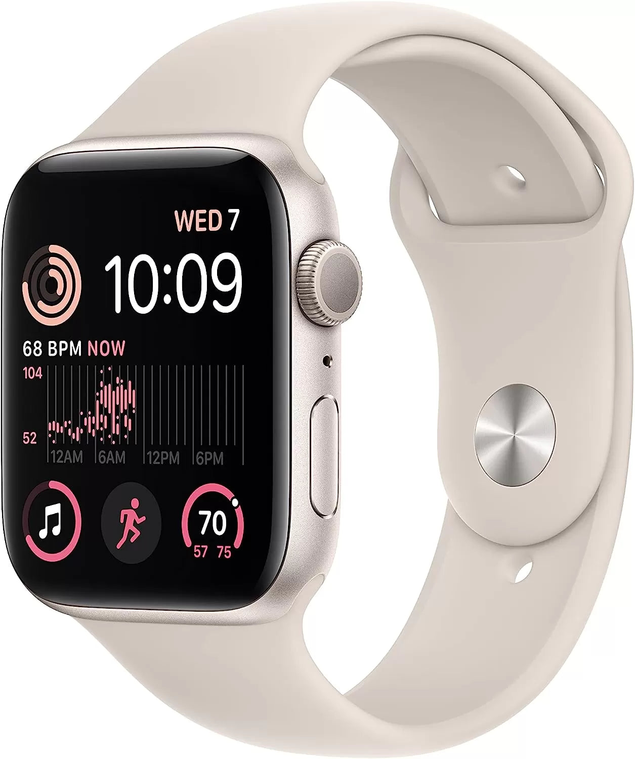 Watch SE (2nd Gen) [GPS 40mm] Smart Watch w/Starlight Aluminum Case & Starlight Sport Band - S/M. Fitness & Sleep Tracker, Crash Detection, Heart Rate Monitor, Retina Display, Water Resistant