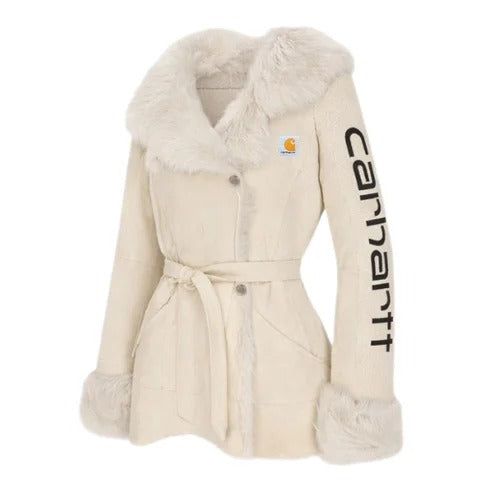 🔥𝗖𝗹𝗲𝗮𝗿𝗮𝗻𝗰𝗲 𝗦𝗮𝗹𝗲🌟Winter Chic Faux Fur Trimmed Jacket with Scarf Detail