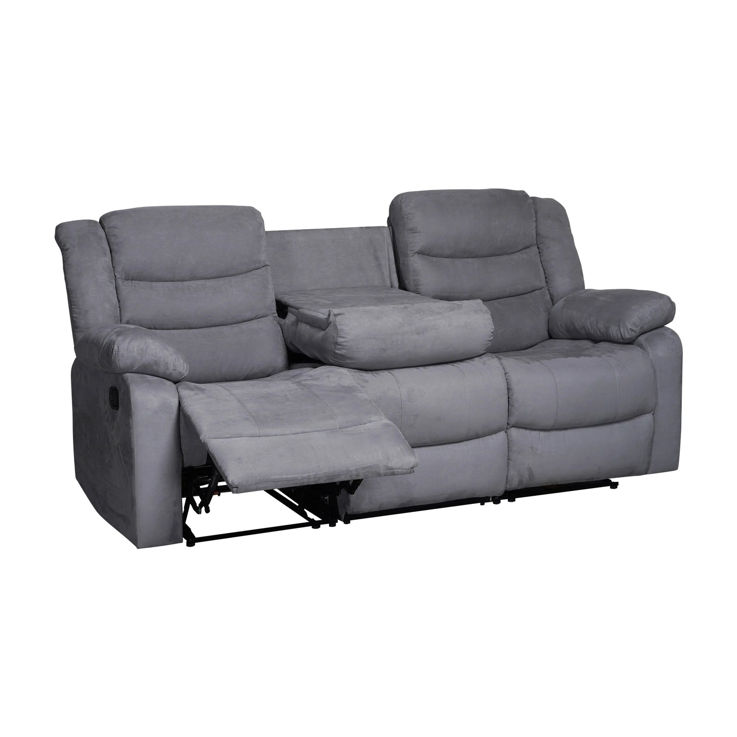 Modern 3-Piece Manual Reclining Living Room Sofa Set with Dropdown Table and Console