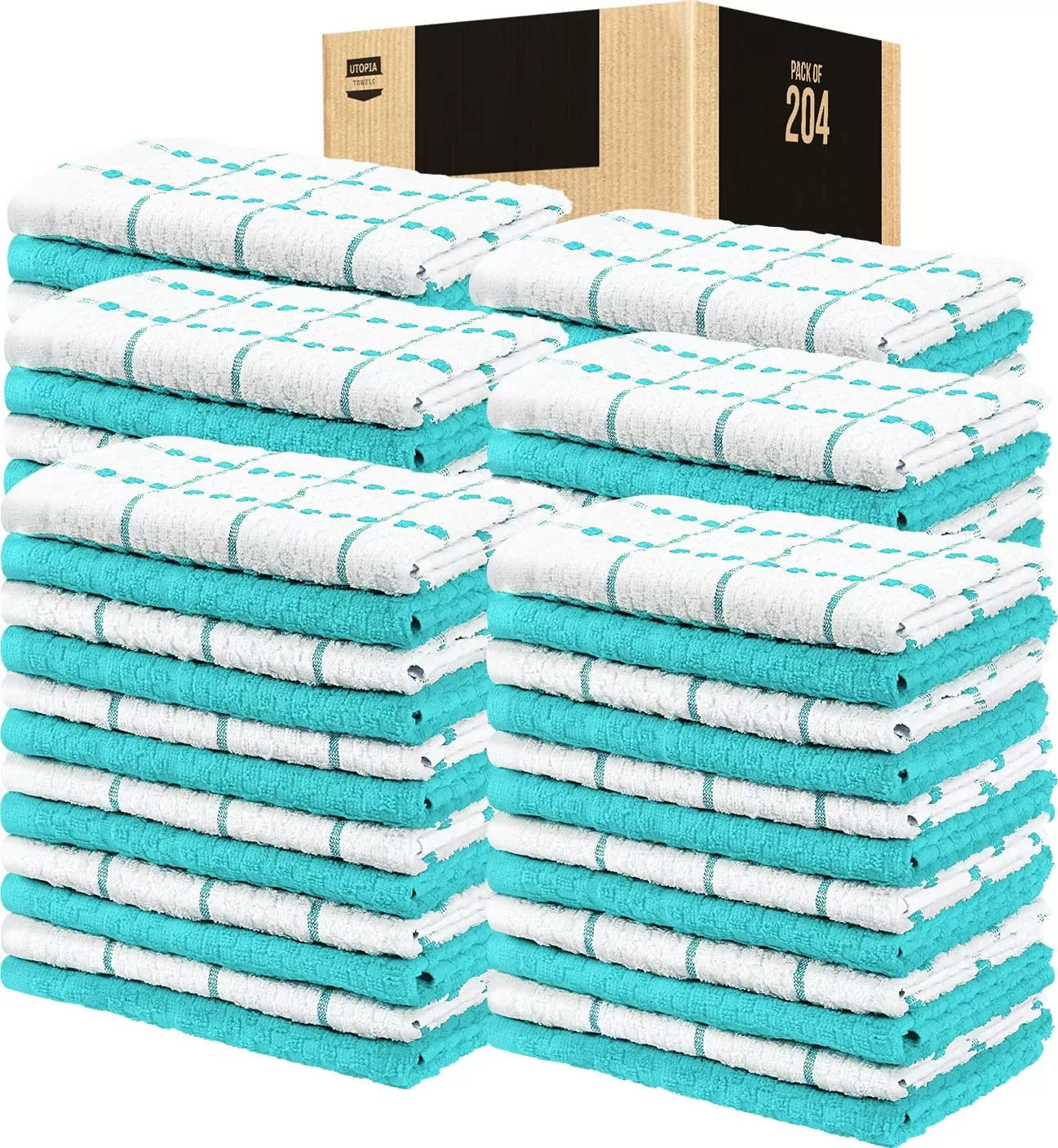 Kitchen Towels 12 Pack, 15 x 25 Inches, 100% Ring Spun Cotton Super Soft and Absorbent Linen Dish Towels, Tea Towels and Bar Towels Set (Black)