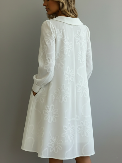 🔥Summer Arrivals🌟Vintage Peter Pan Collar Embroidered Floral Dress
