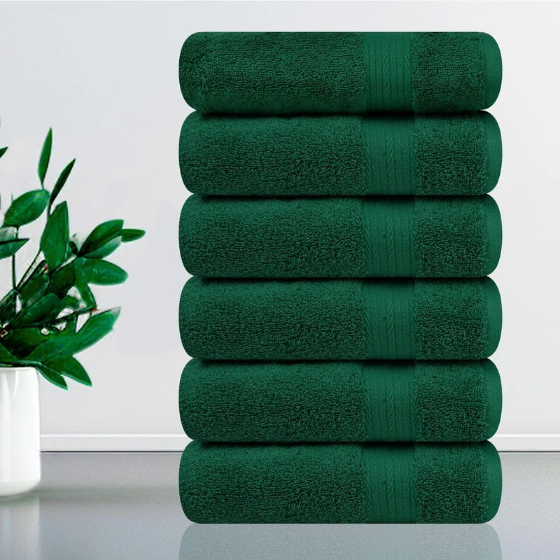 Superior Cotton 600 GSM Hand Towels 18x28 Inch by Ample Decor - 6 Pcs