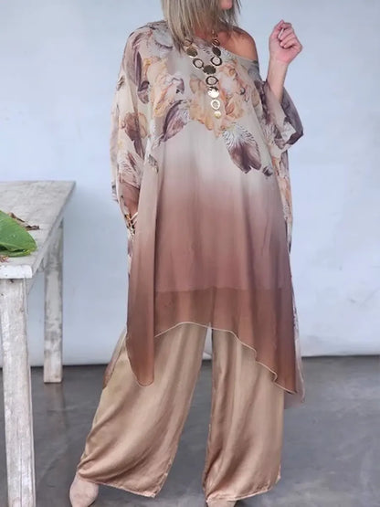 🔥Summer Arrivals🌟Women's Cozy And Flowing Floral Print Chiffon Top