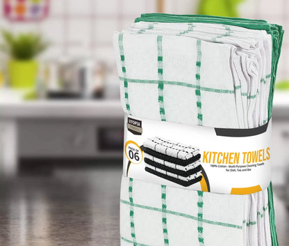 Kitchen Towels 12 Pack, 15 x 25 Inches, 100% Ring Spun Cotton Super Soft and Absorbent Linen Dish Towels, Tea Towels and Bar Towels Set (Black)