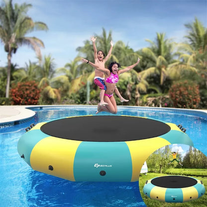15 FT Inflatable Water Trampoline Recreational Water Bouncer