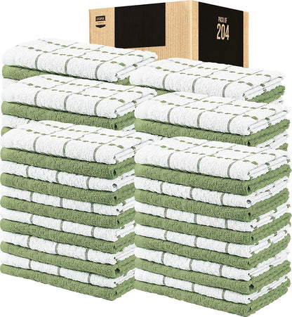 Kitchen Towels 12 Pack, 15 x 25 Inches, 100% Ring Spun Cotton Super Soft and Absorbent Linen Dish Towels, Tea Towels and Bar Towels Set (Black)