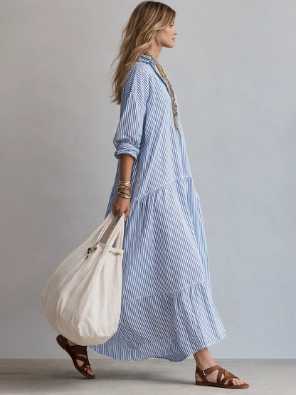 🔥Summer Arrivals🌟Women's Casual Striped Loose-fitting Dress