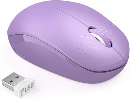 seenda Wireless Mouse, 2.4G Noiseless Mouse with USB Receiver - Portable Computer Mice for PC, Tablet, Laptop with Windows System - Mint Green