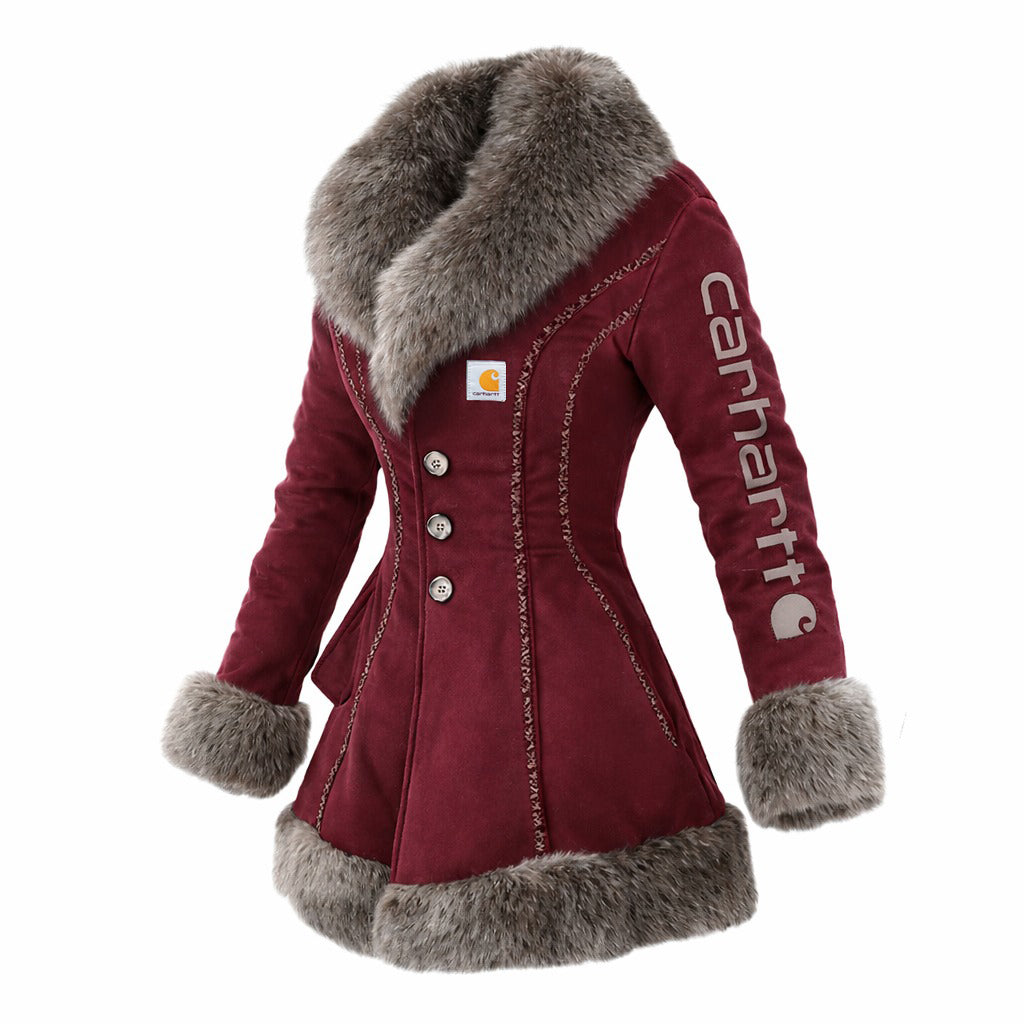 🔥𝗖𝗹𝗲𝗮𝗿𝗮𝗻𝗰𝗲 𝗦𝗮𝗹𝗲🌟Women's Retro Mid-Length Fur Collar A-Line Coat
