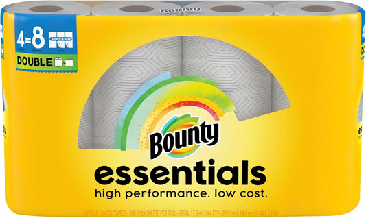 Bounty Essentials Select-A-Size Paper Towels, White, 2 Triple Rolls = 6 Regular Rolls (Packaging May Vary)