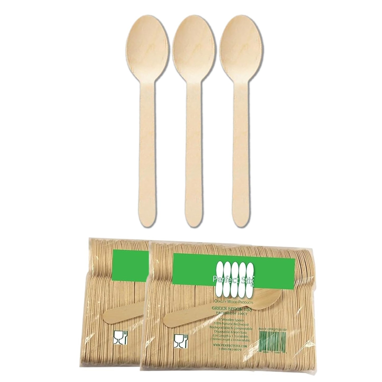 Perfect Stix 6.25" Wooden Cutlery Spoons- Pack of 250ct