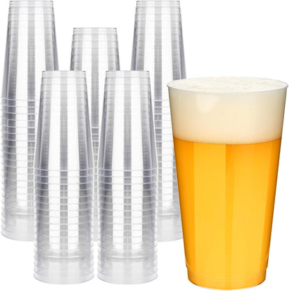 RACETOP 200 Pack 9 oz Clear Plastic Cups for Party, Disposable Clear Cup, Disposable Cups, Wine Glasses Cups, Plastic Cocktail Glasses
