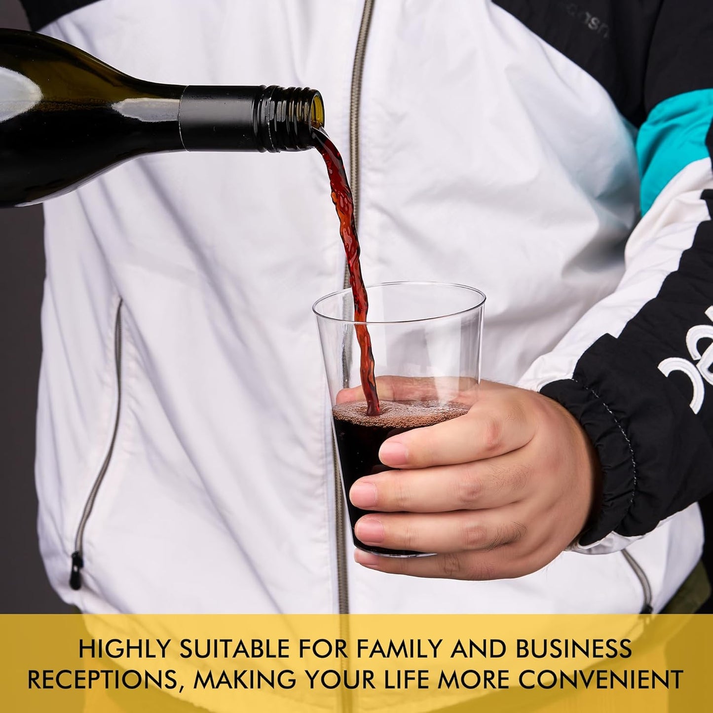 RACETOP 200 Pack 9 oz Clear Plastic Cups for Party, Disposable Clear Cup, Disposable Cups, Wine Glasses Cups, Plastic Cocktail Glasses