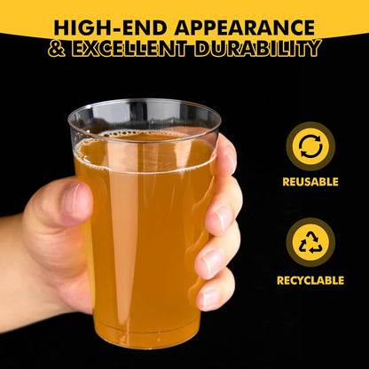 RACETOP 200 Pack 9 oz Clear Plastic Cups for Party, Disposable Clear Cup, Disposable Cups, Wine Glasses Cups, Plastic Cocktail Glasses