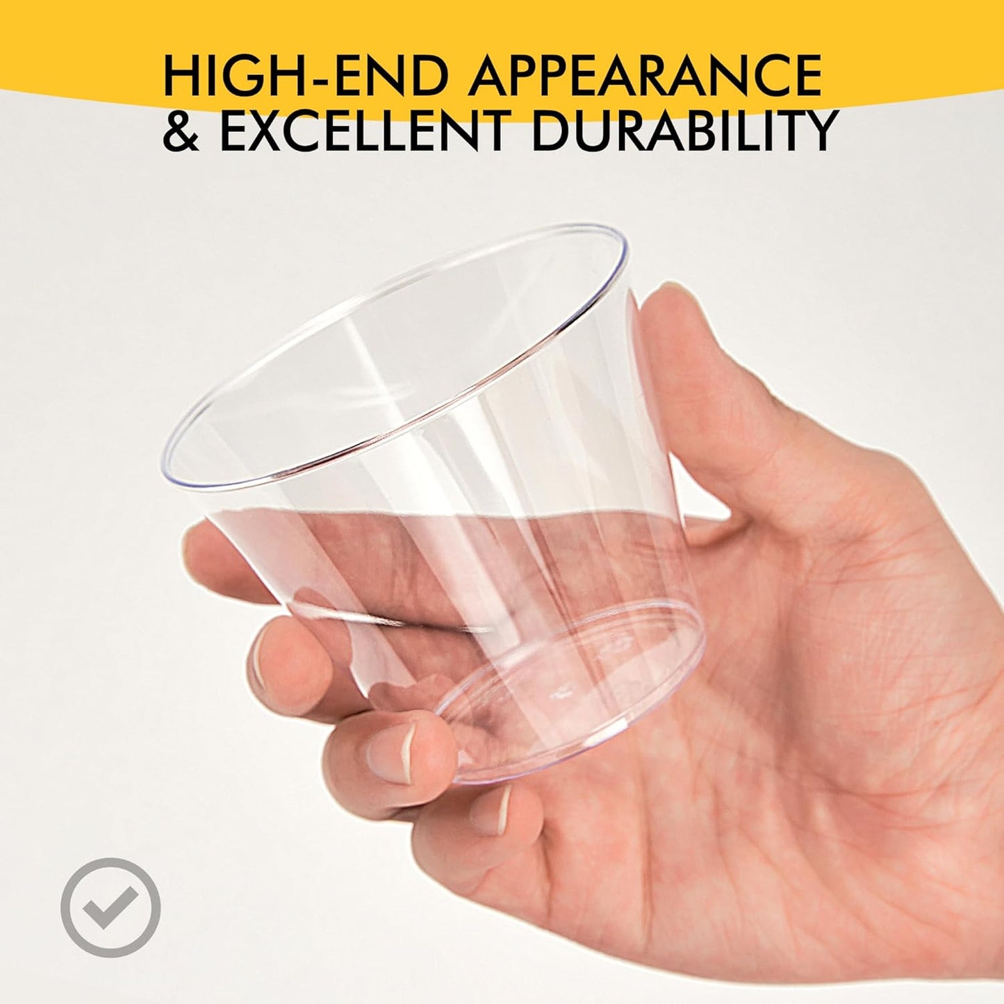 RACETOP 200 Pack 9 oz Clear Plastic Cups for Party, Disposable Clear Cup, Disposable Cups, Wine Glasses Cups, Plastic Cocktail Glasses