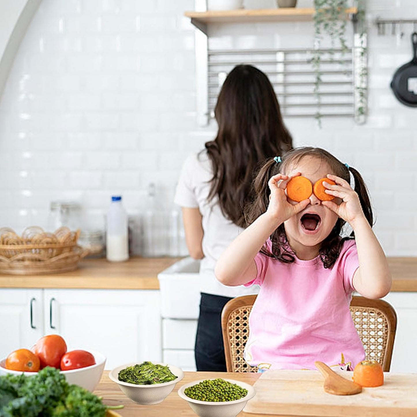 100 Pack 8oz Compostable Paper Bowls,Heavy-Duty Disposable Natural Bagasse Bowls,Biodegradable Soup Bowls,Eco-Friendly,Heat Resistant,for Ice Cream,Salad,Soup,Snack,Dessert,Pasta,Hot or Cold Use