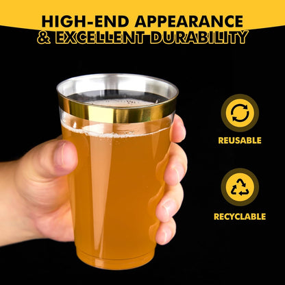 RACETOP 200 Pack 9 oz Clear Plastic Cups for Party, Disposable Clear Cup, Disposable Cups, Wine Glasses Cups, Plastic Cocktail Glasses