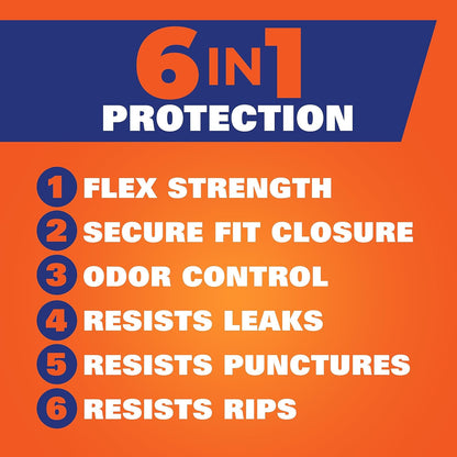 Hefty Ultra Strong Trash Bags, Black Tall Kitchen Trash Bags 13 Gallon Size, Break Resistant Drawstring Enclosure, Continuous Odor Control, Blackout, Clean Burst Scent, 80 Bags