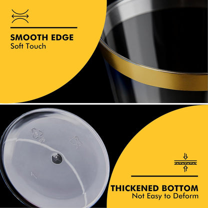 RACETOP 200 Pack 9 oz Clear Plastic Cups for Party, Disposable Clear Cup, Disposable Cups, Wine Glasses Cups, Plastic Cocktail Glasses