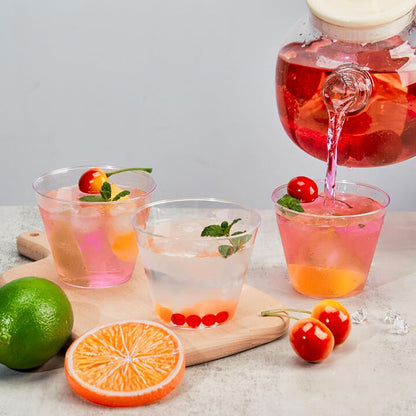 RACETOP 200 Pack 9 oz Clear Plastic Cups for Party, Disposable Clear Cup, Disposable Cups, Wine Glasses Cups, Plastic Cocktail Glasses