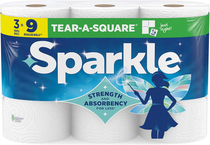 Sparkle Pick-A-Size Paper Towels, 6 Double Rolls (660 Sheets Total) - Strong 2-Ply Towels for Kitchen Cleanup and Everyday Messes