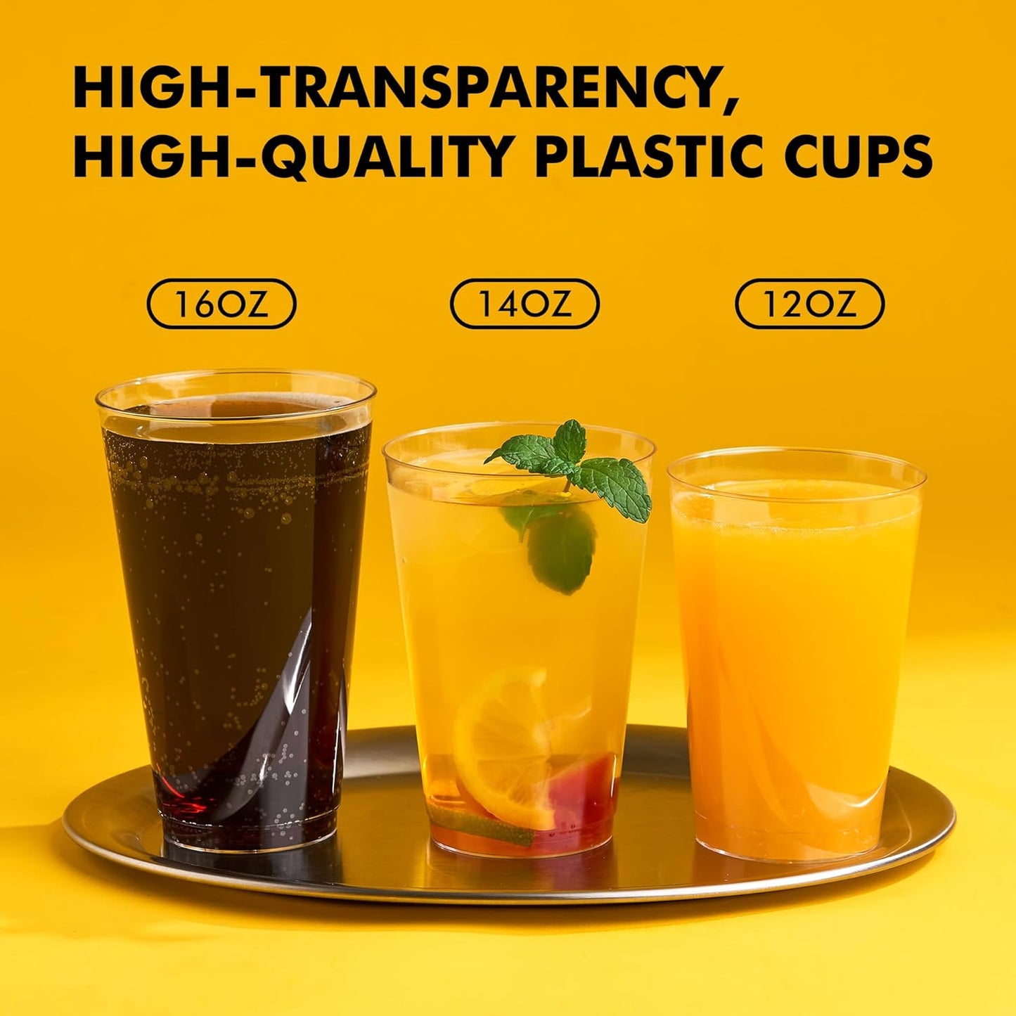 RACETOP 200 Pack 9 oz Clear Plastic Cups for Party, Disposable Clear Cup, Disposable Cups, Wine Glasses Cups, Plastic Cocktail Glasses