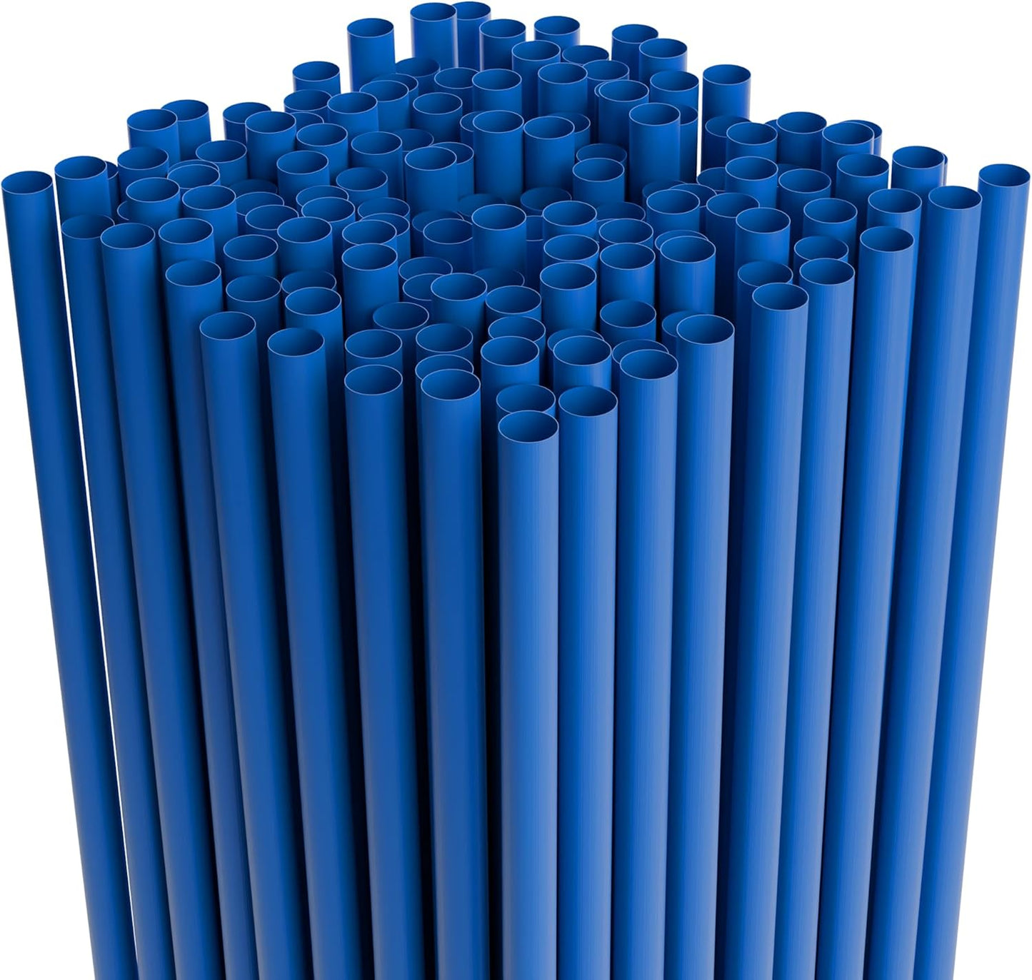 7.75" Plastic Straws (500 Count), Disposable Straws - Made For Standard 16oz Glass (Black)
