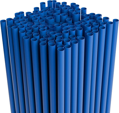 7.75" Plastic Straws (500 Count), Disposable Straws - Made For Standard 16oz Glass (Black)