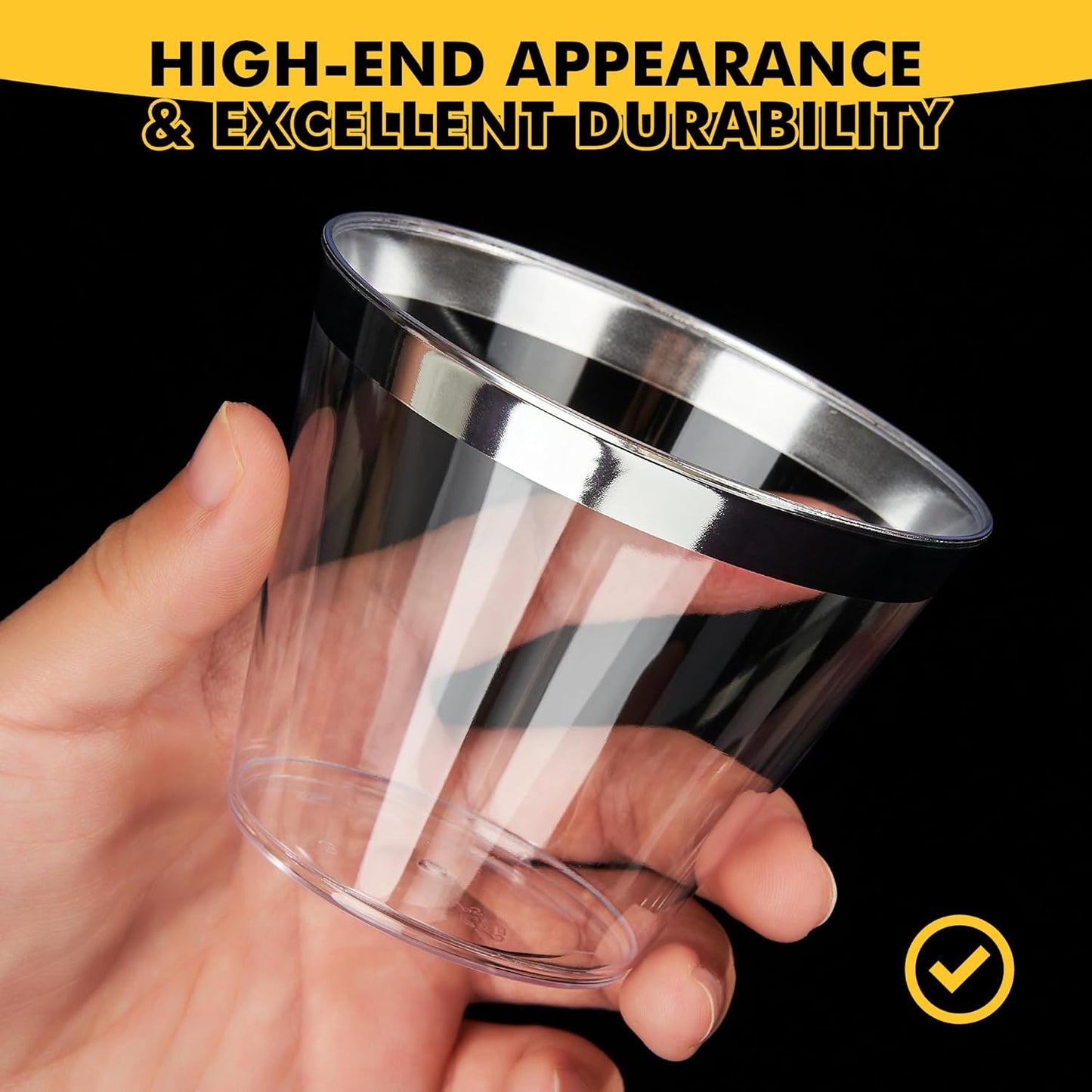 RACETOP 200 Pack 9 oz Clear Plastic Cups for Party, Disposable Clear Cup, Disposable Cups, Wine Glasses Cups, Plastic Cocktail Glasses