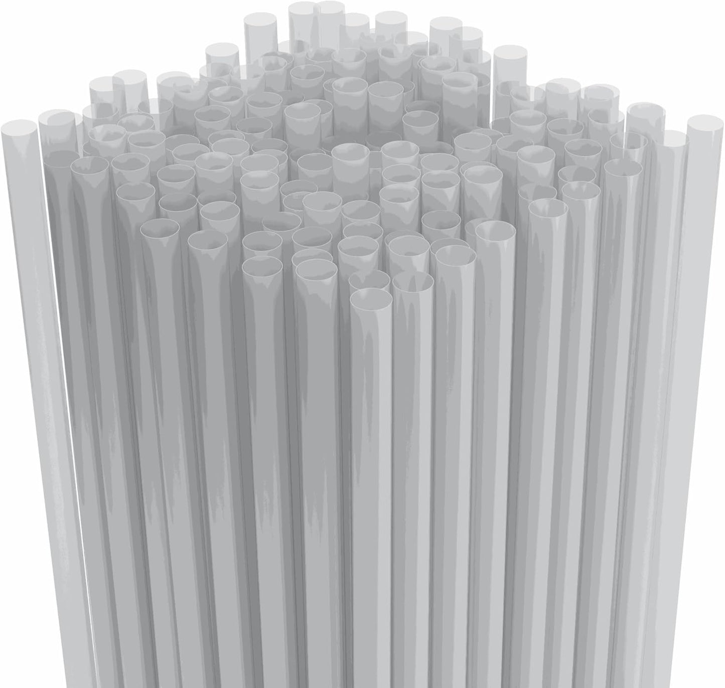 7.75" Plastic Straws (500 Count), Disposable Straws - Made For Standard 16oz Glass (Black)