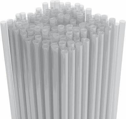 7.75" Plastic Straws (500 Count), Disposable Straws - Made For Standard 16oz Glass (Black)