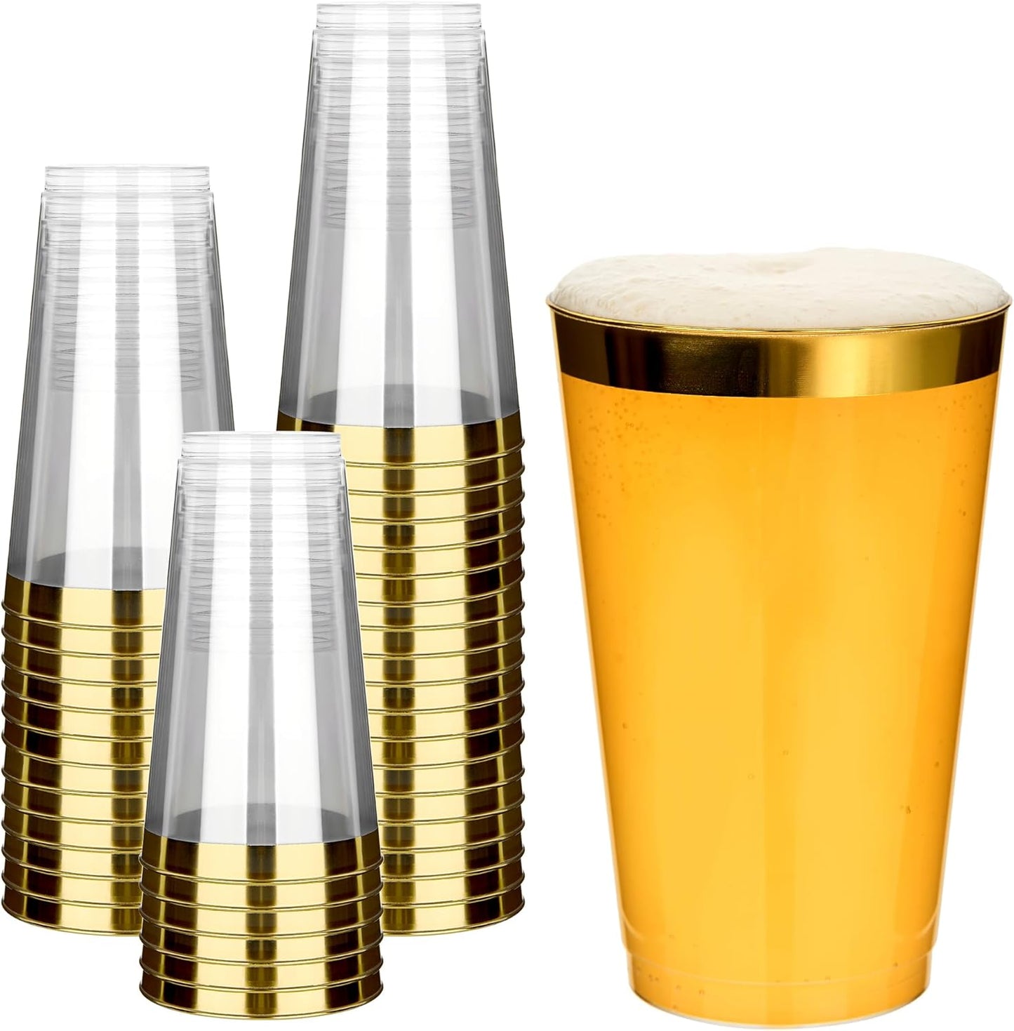 RACETOP 200 Pack 9 oz Clear Plastic Cups for Party, Disposable Clear Cup, Disposable Cups, Wine Glasses Cups, Plastic Cocktail Glasses