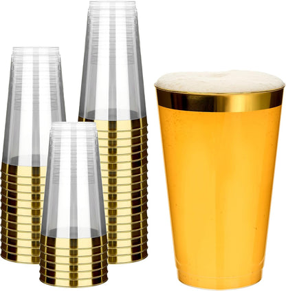 RACETOP 200 Pack 9 oz Clear Plastic Cups for Party, Disposable Clear Cup, Disposable Cups, Wine Glasses Cups, Plastic Cocktail Glasses