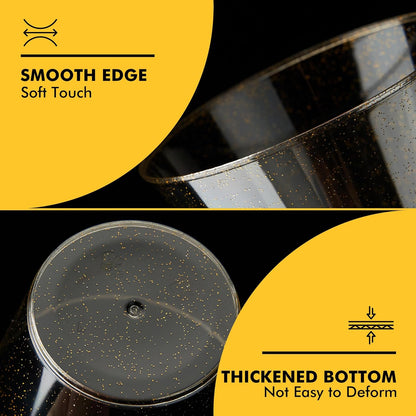 RACETOP 200 Pack 9 oz Clear Plastic Cups for Party, Disposable Clear Cup, Disposable Cups, Wine Glasses Cups, Plastic Cocktail Glasses