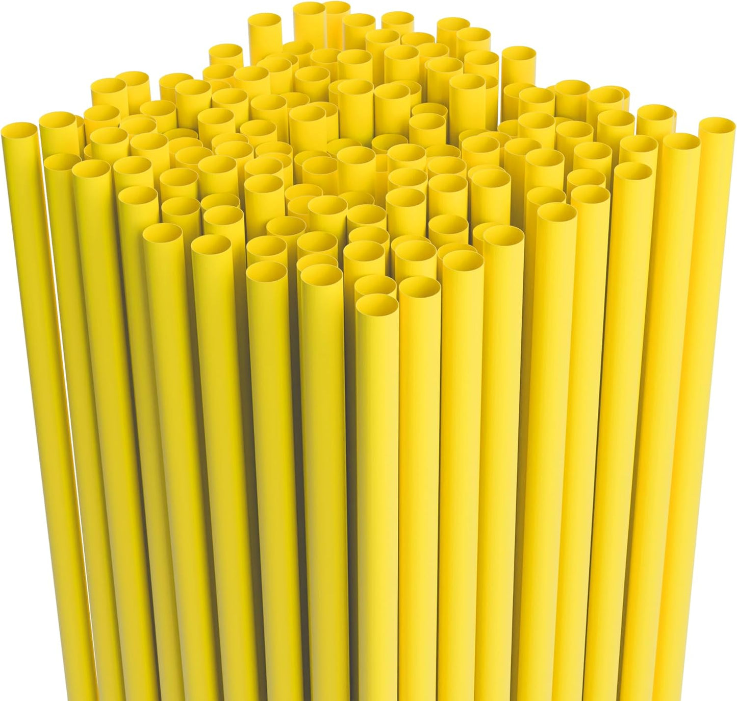7.75" Plastic Straws (500 Count), Disposable Straws - Made For Standard 16oz Glass (Black)