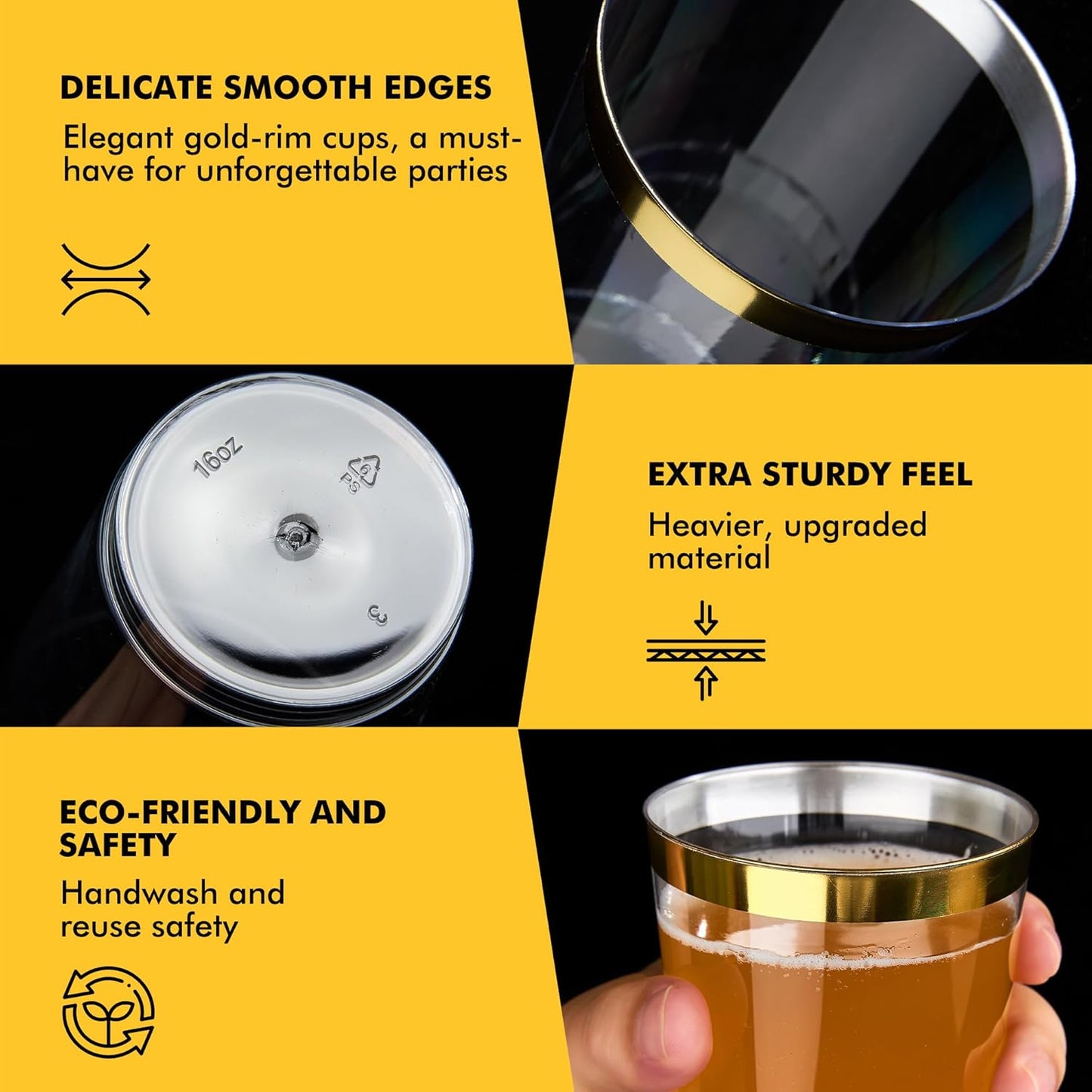 RACETOP 200 Pack 9 oz Clear Plastic Cups for Party, Disposable Clear Cup, Disposable Cups, Wine Glasses Cups, Plastic Cocktail Glasses