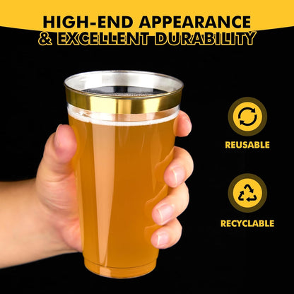 RACETOP 200 Pack 9 oz Clear Plastic Cups for Party, Disposable Clear Cup, Disposable Cups, Wine Glasses Cups, Plastic Cocktail Glasses