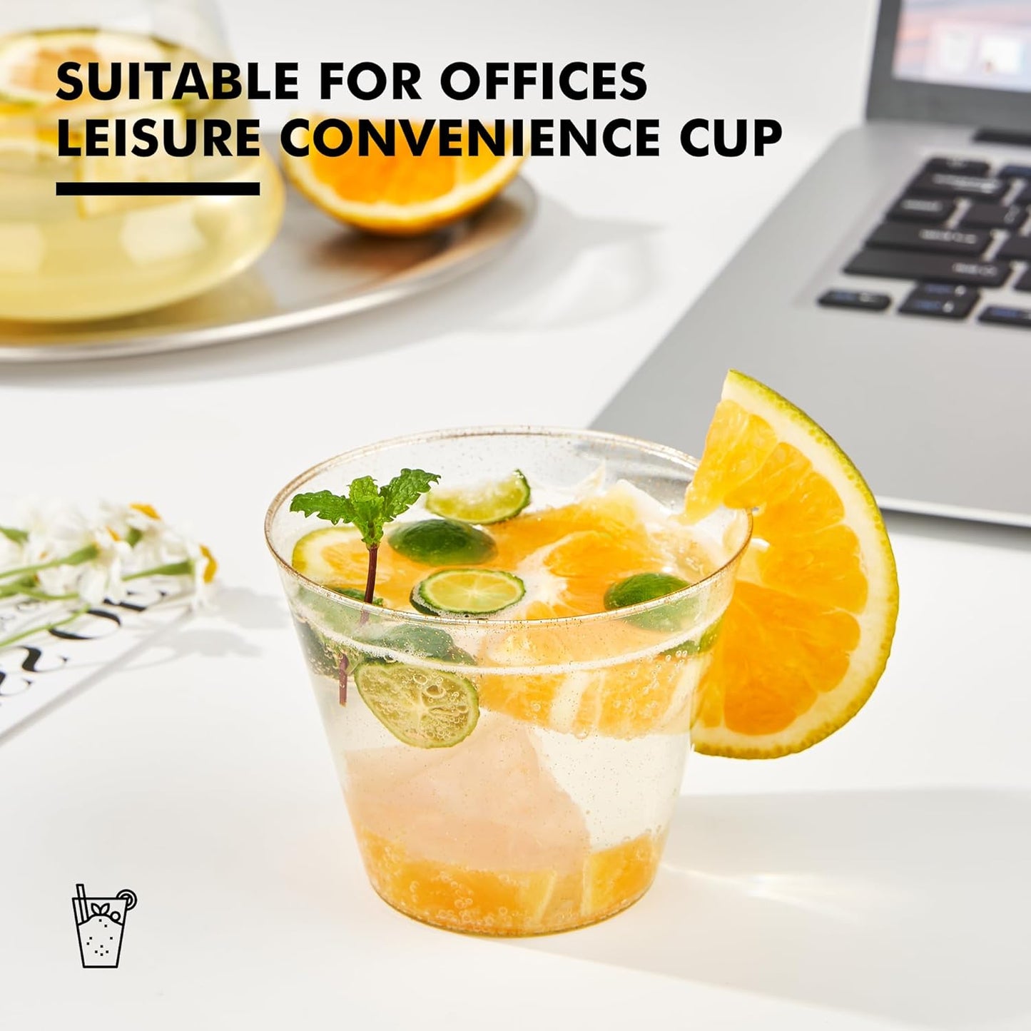 RACETOP 200 Pack 9 oz Clear Plastic Cups for Party, Disposable Clear Cup, Disposable Cups, Wine Glasses Cups, Plastic Cocktail Glasses