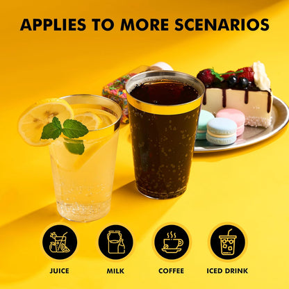 RACETOP 200 Pack 9 oz Clear Plastic Cups for Party, Disposable Clear Cup, Disposable Cups, Wine Glasses Cups, Plastic Cocktail Glasses